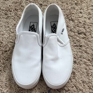 Vans Women’s White Canvas Slip-On Sneakers Size 7.5